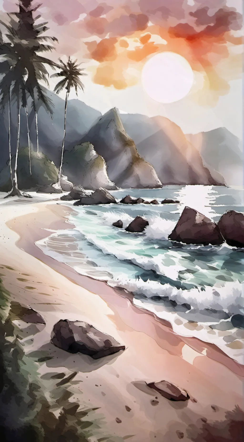 ai character: Mha beach day background