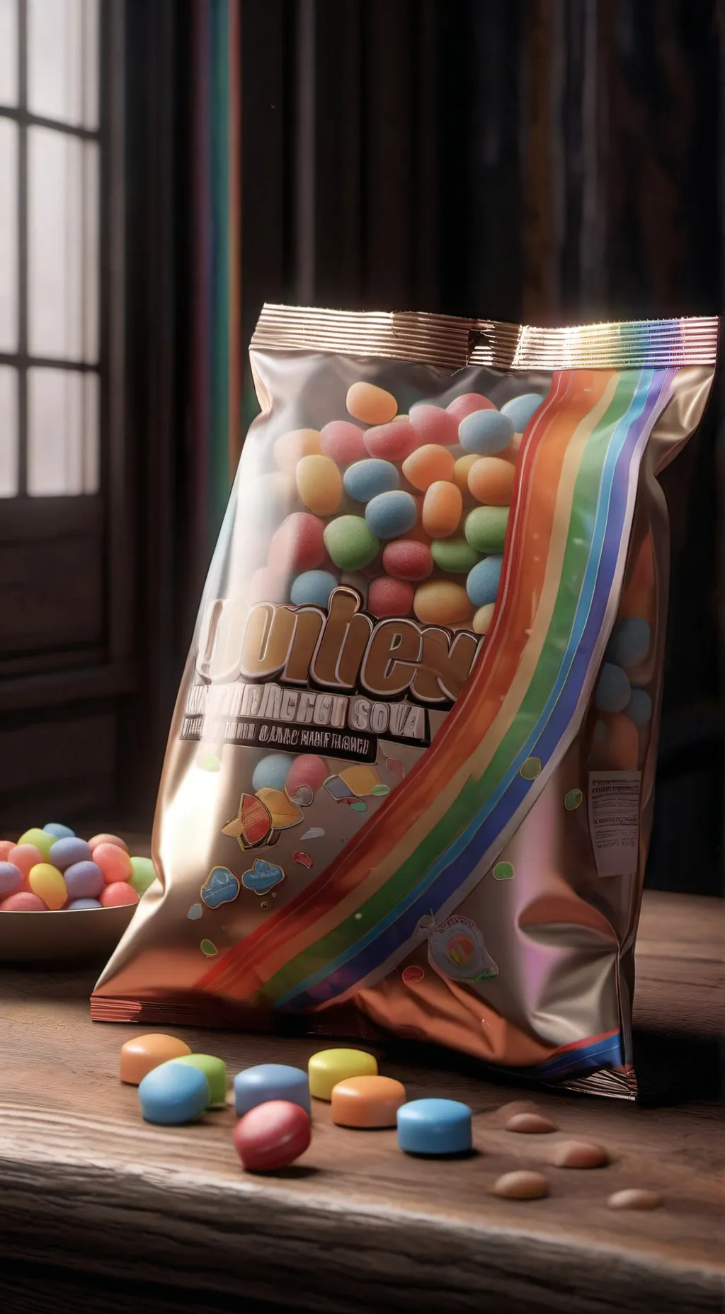 ai character: candies background