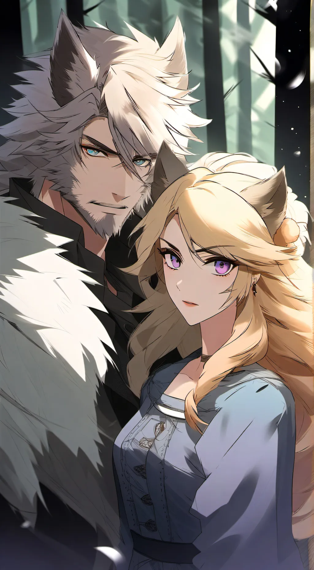 ai character: Maria and Michael  background