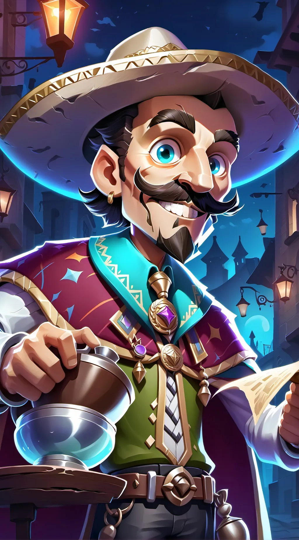ai character: El Don Quixotic background