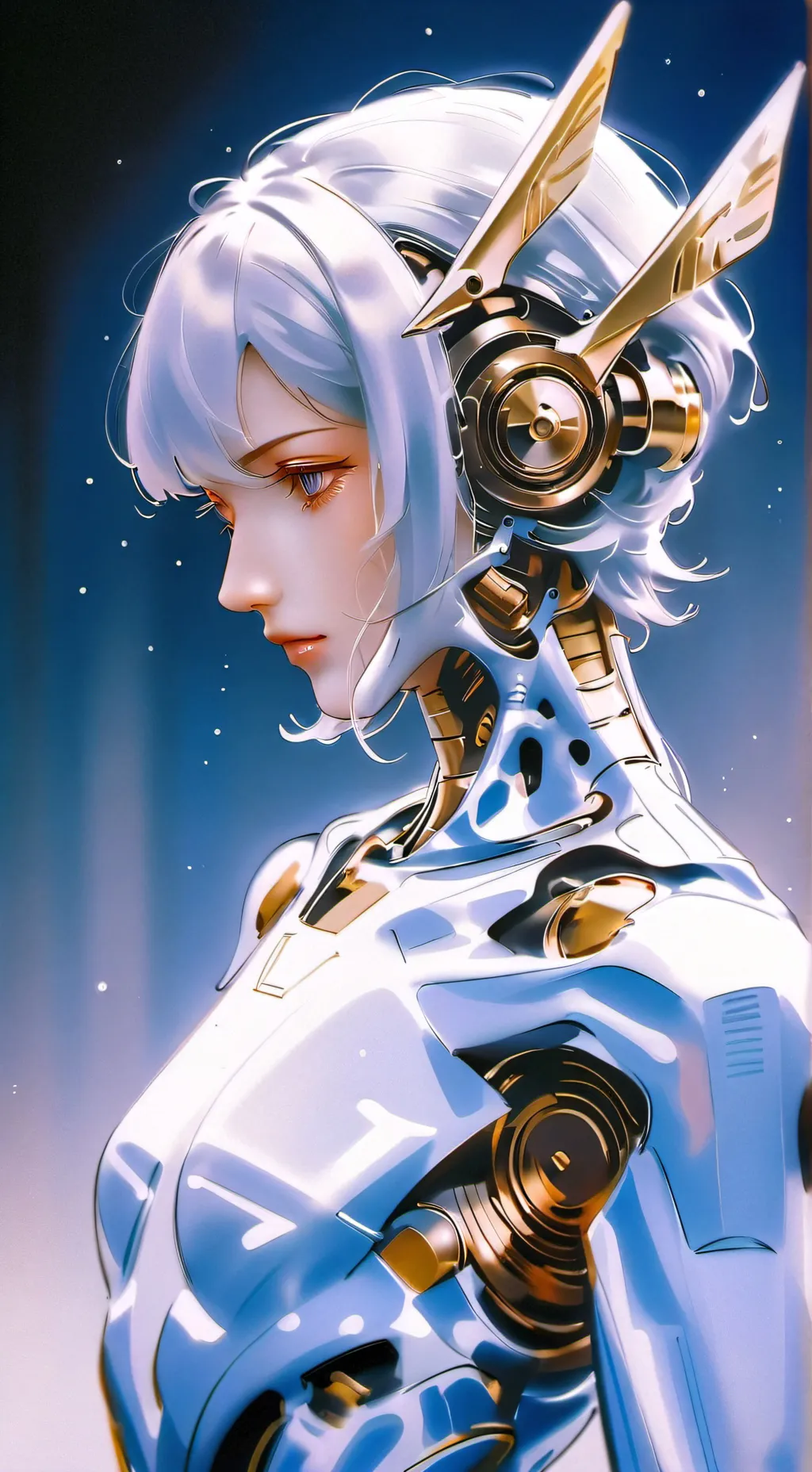 ai character:  Robot Lunar background