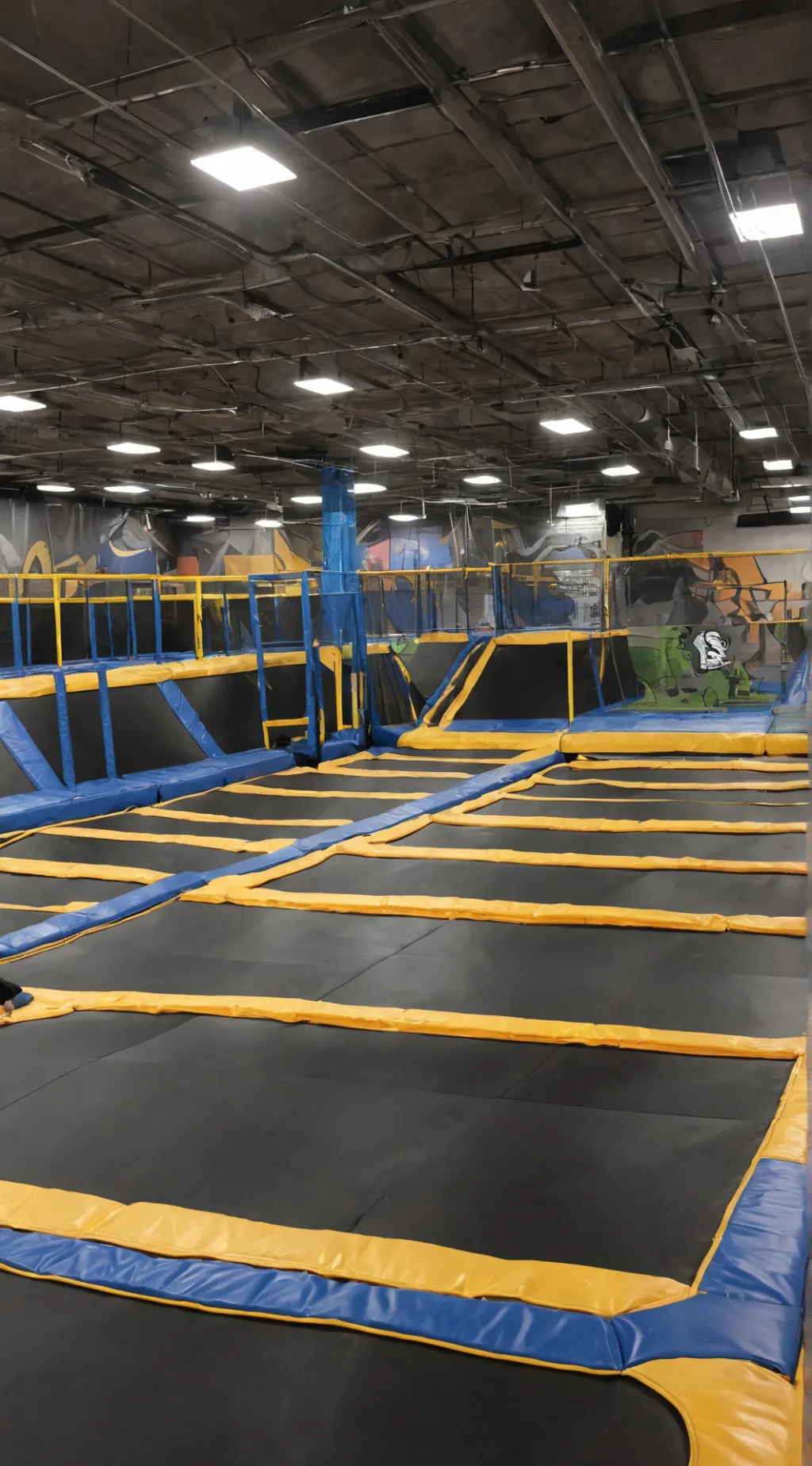 ai character: trampoline park background