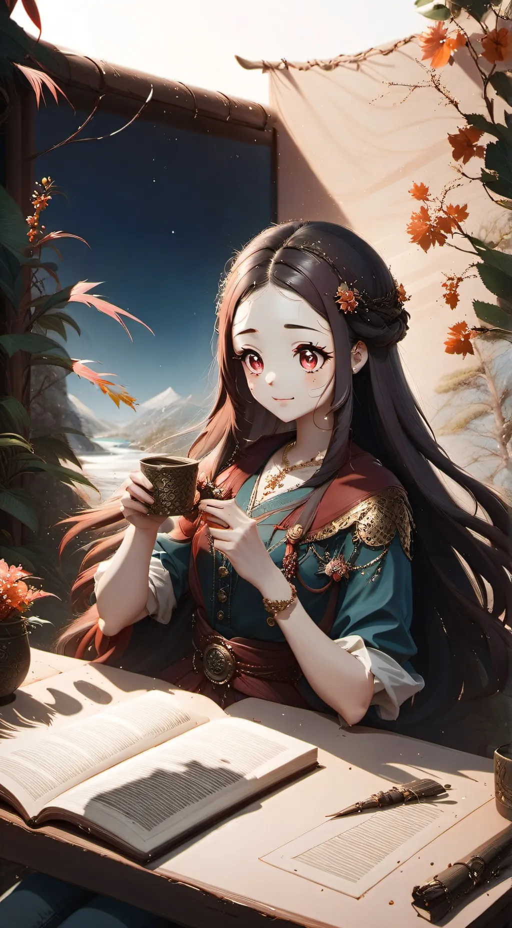 ai character: Kanae  background