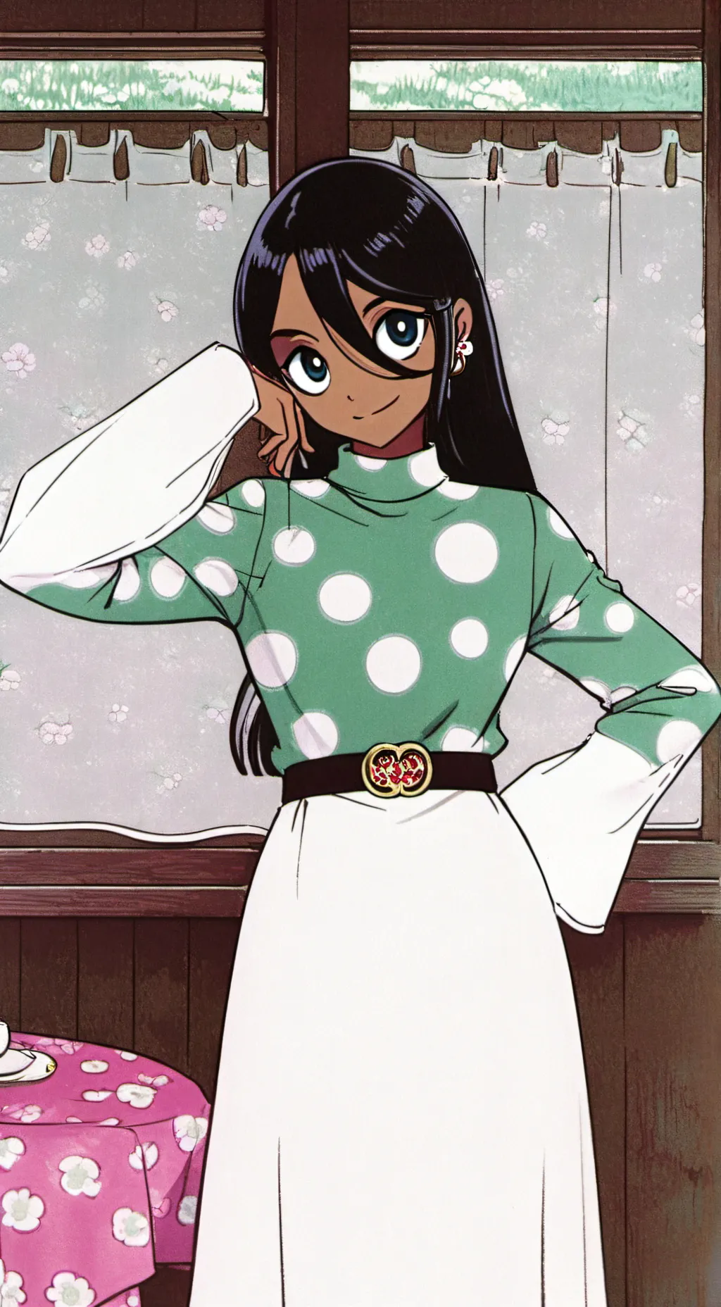 ai character: Rebecca Angelo  background