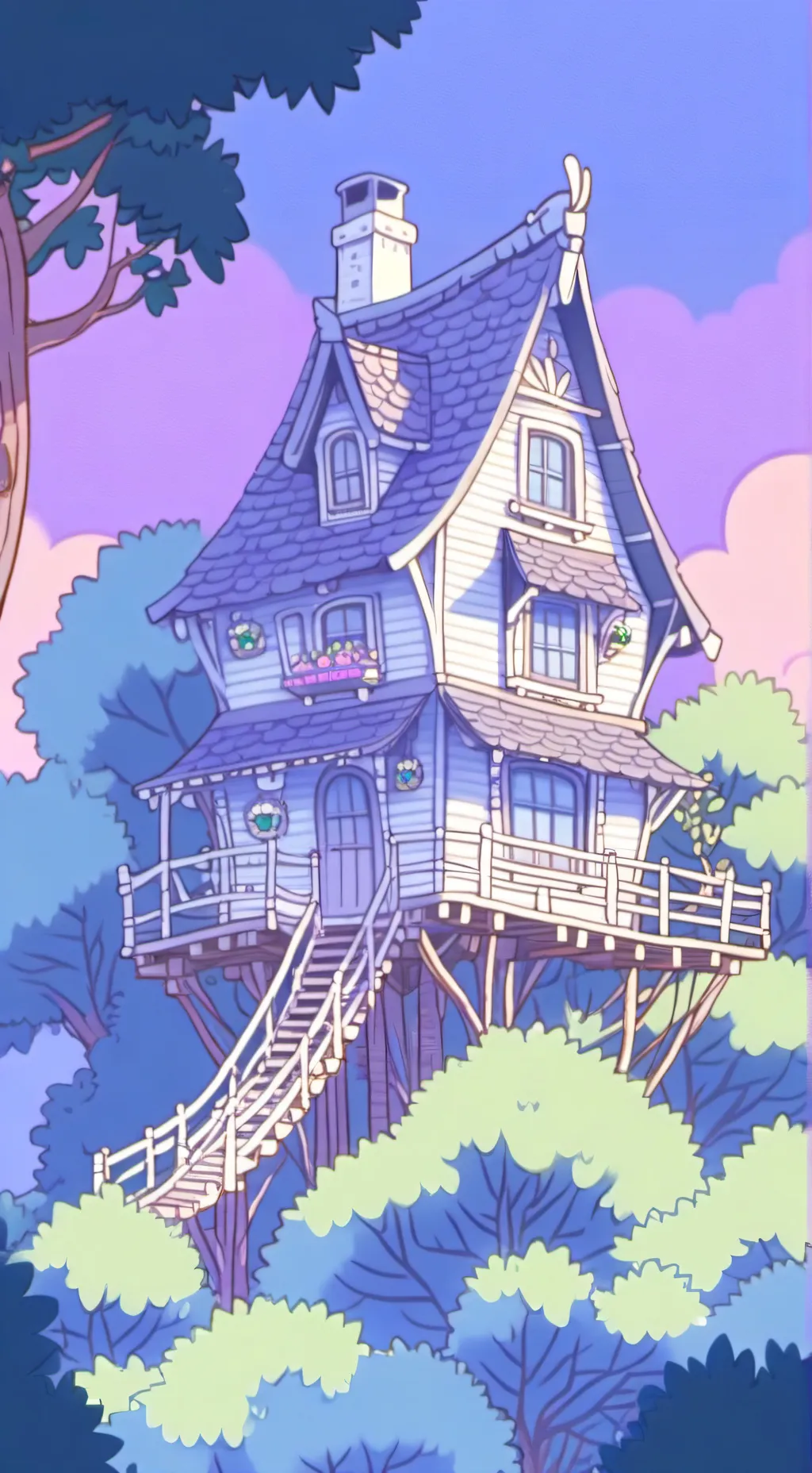 ai character: Treehouse Shop 2 background