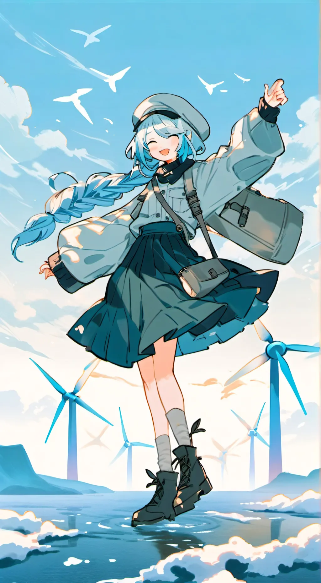 ai character: Airy, wind background