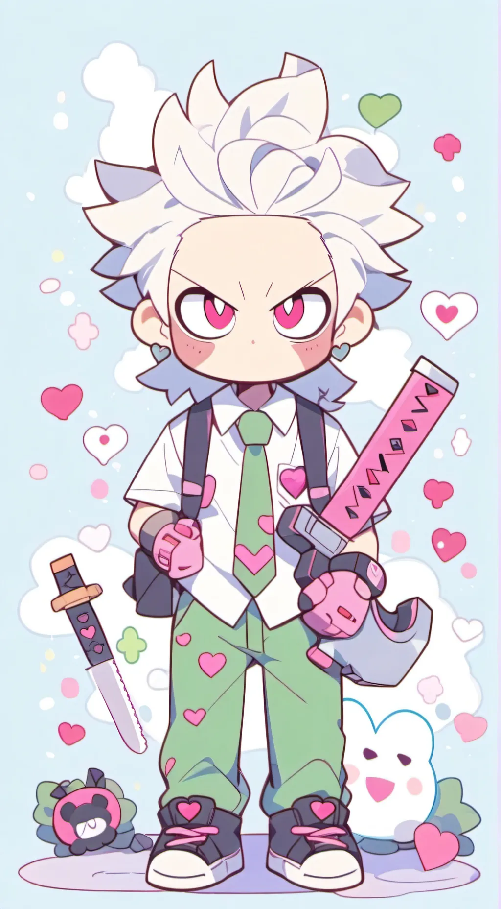 ai character: insane Greg,tony background