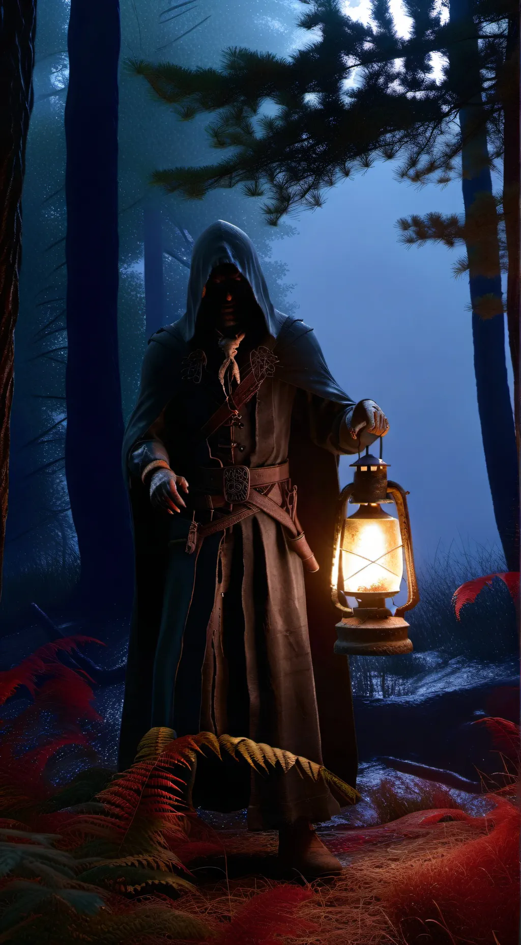 ai character: strange figure background