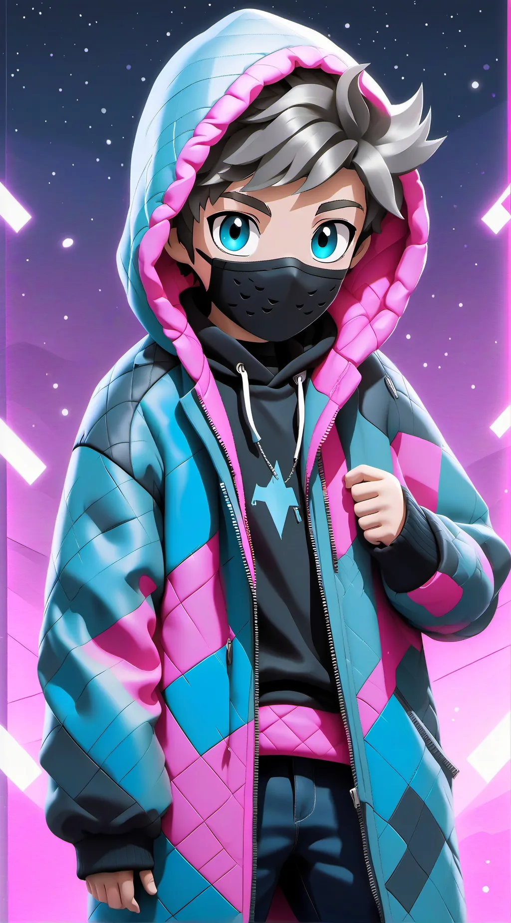 ai character: coolkid XD  background