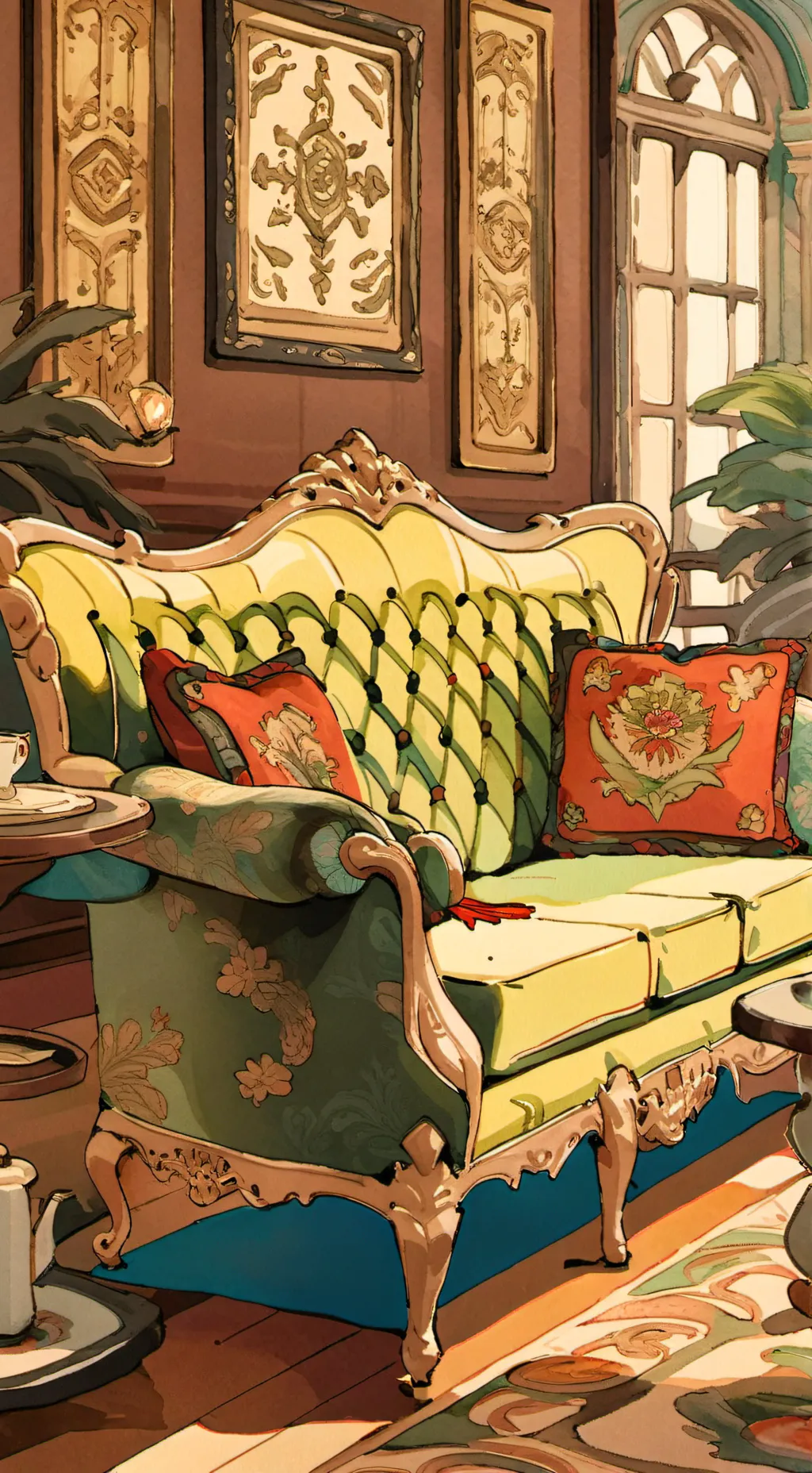 ai character: couch ig background
