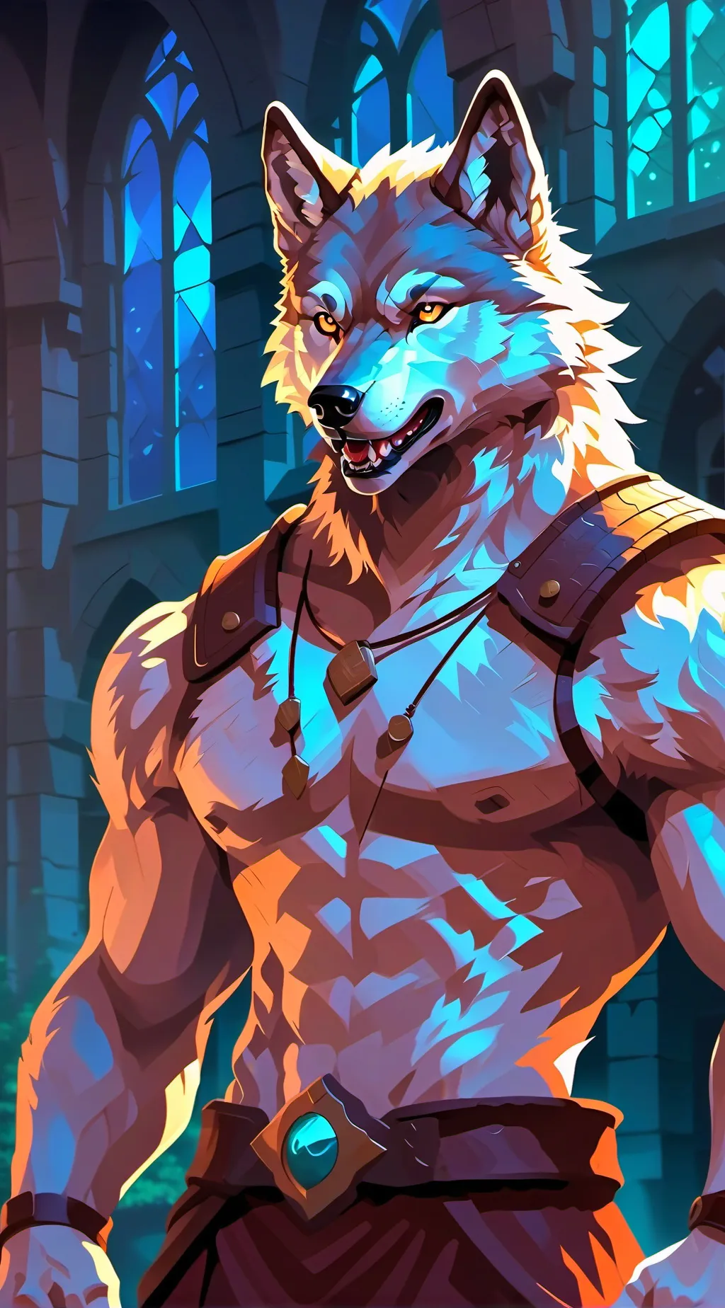ai character: wolf  background