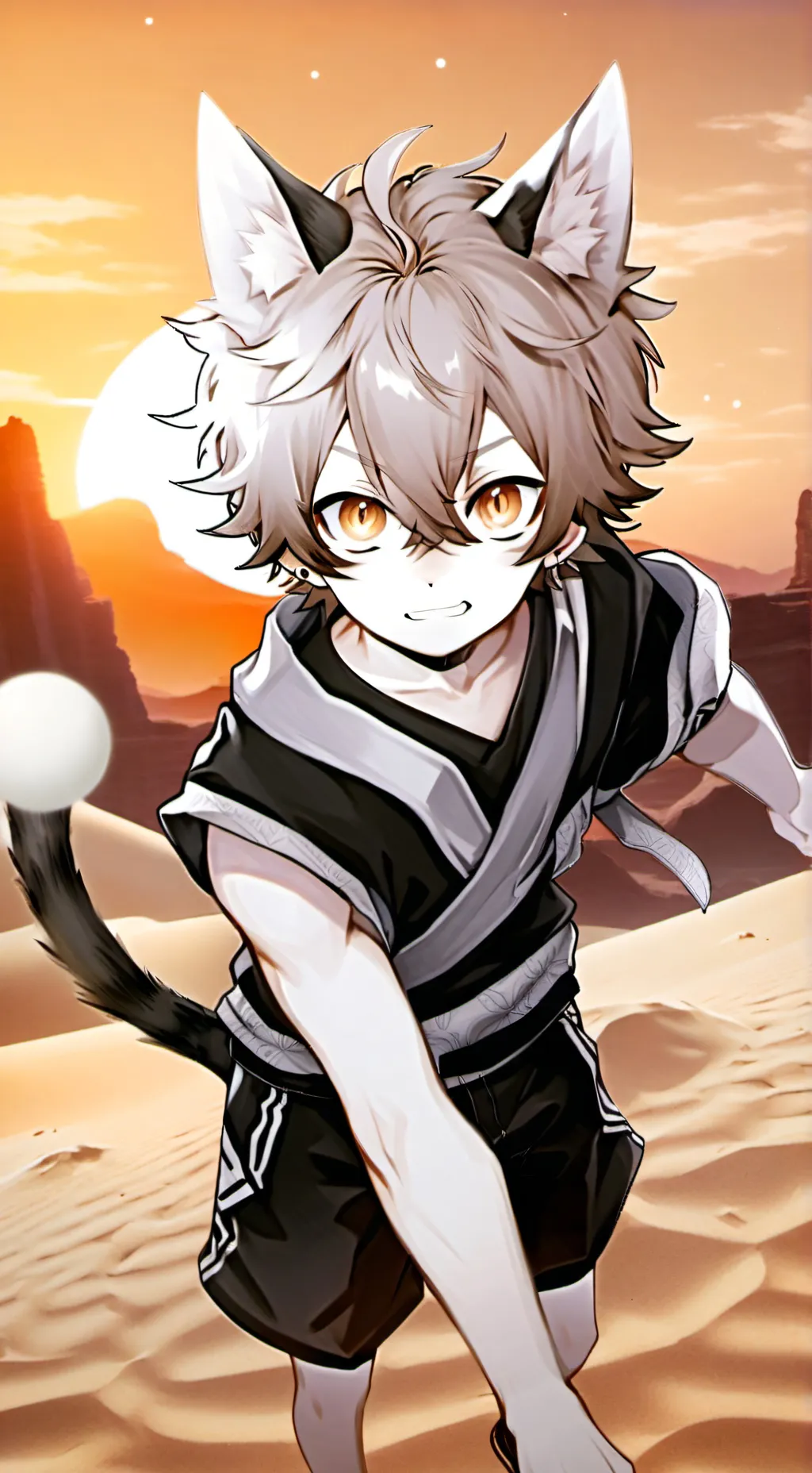 ai character: Desert Cat Spirit background