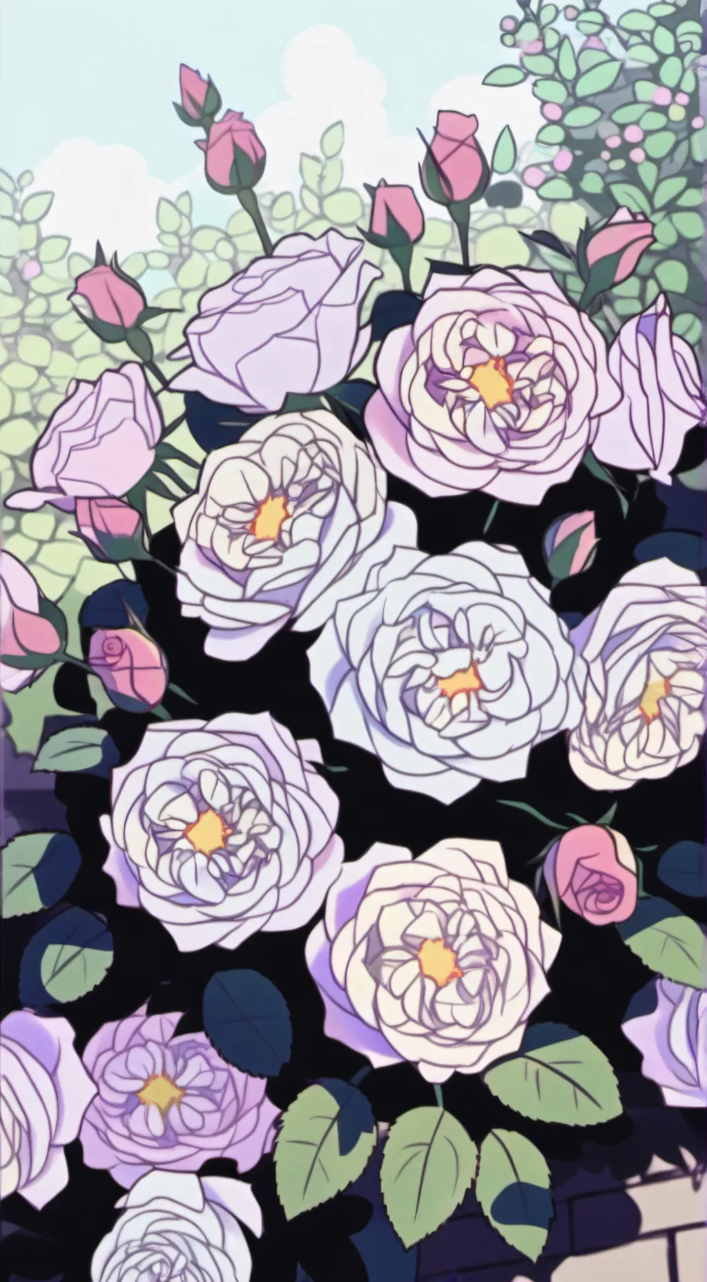 ai character: Kny flowers background