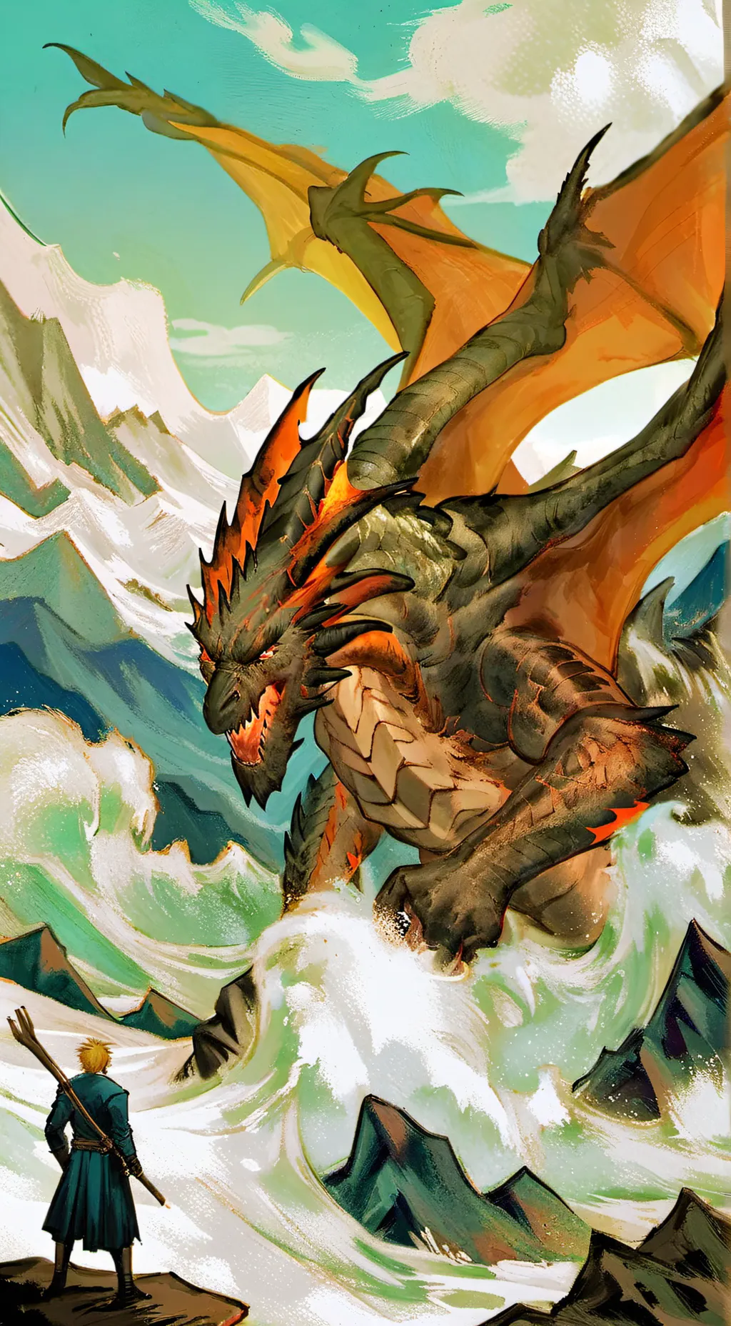 ai character: dragon  background