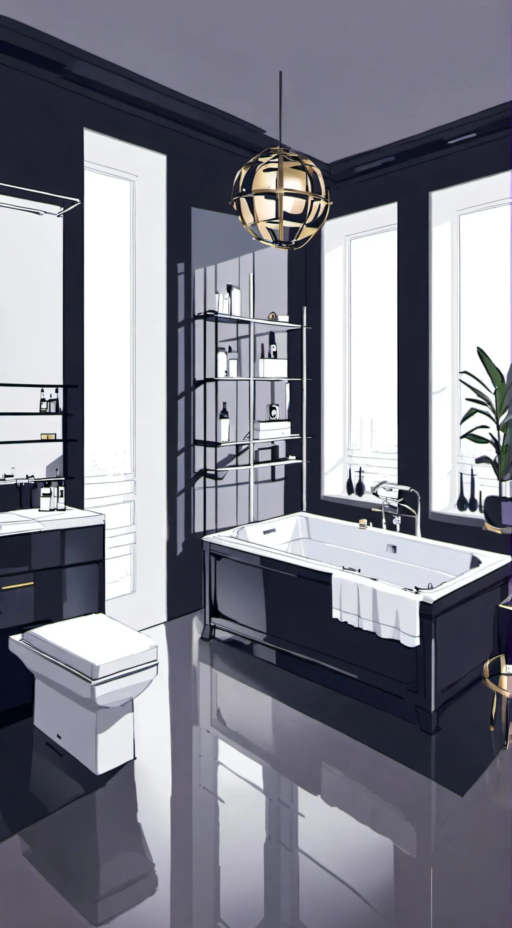 ai character: Your bathroom background