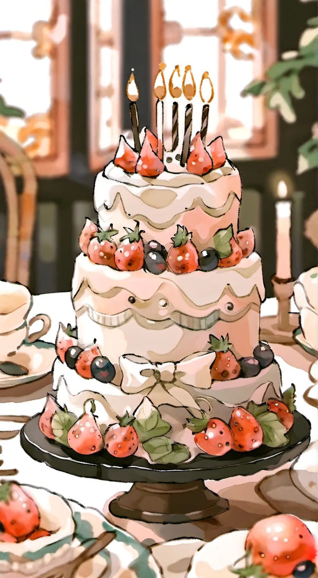 ai character: birthday background