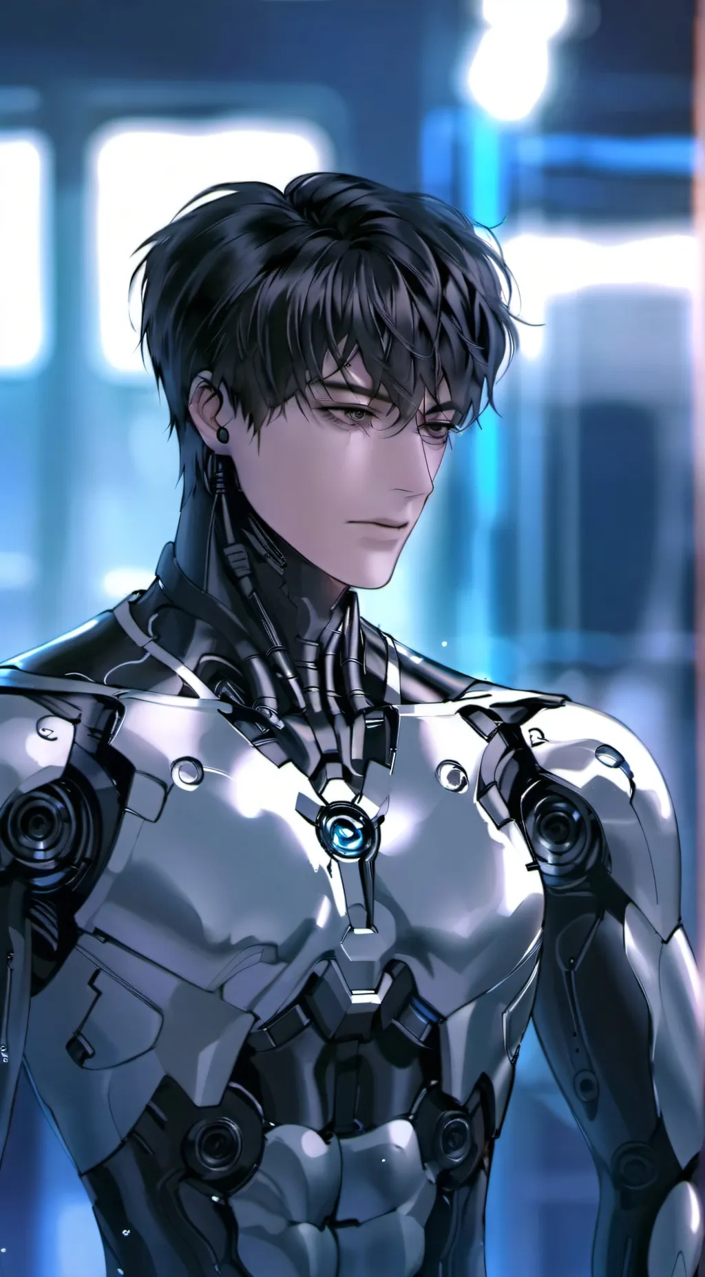 ai character: Robot x Human background