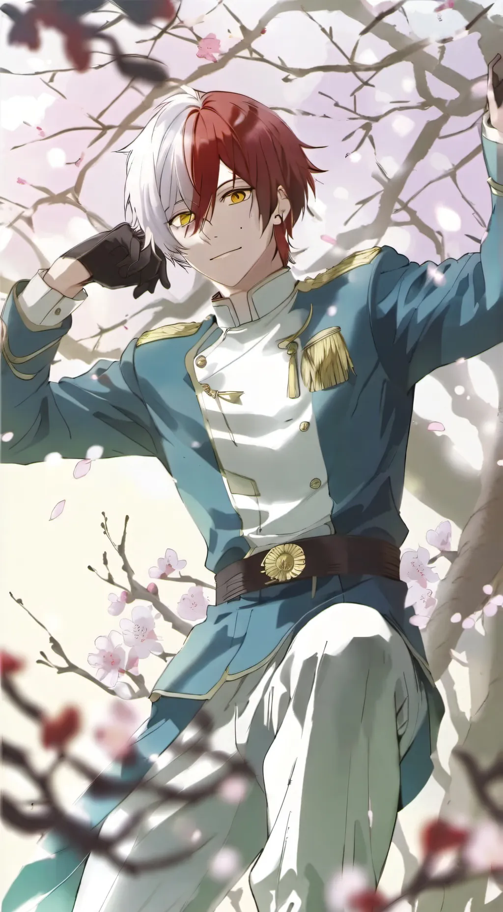 ai character: Camp with Todoroki background