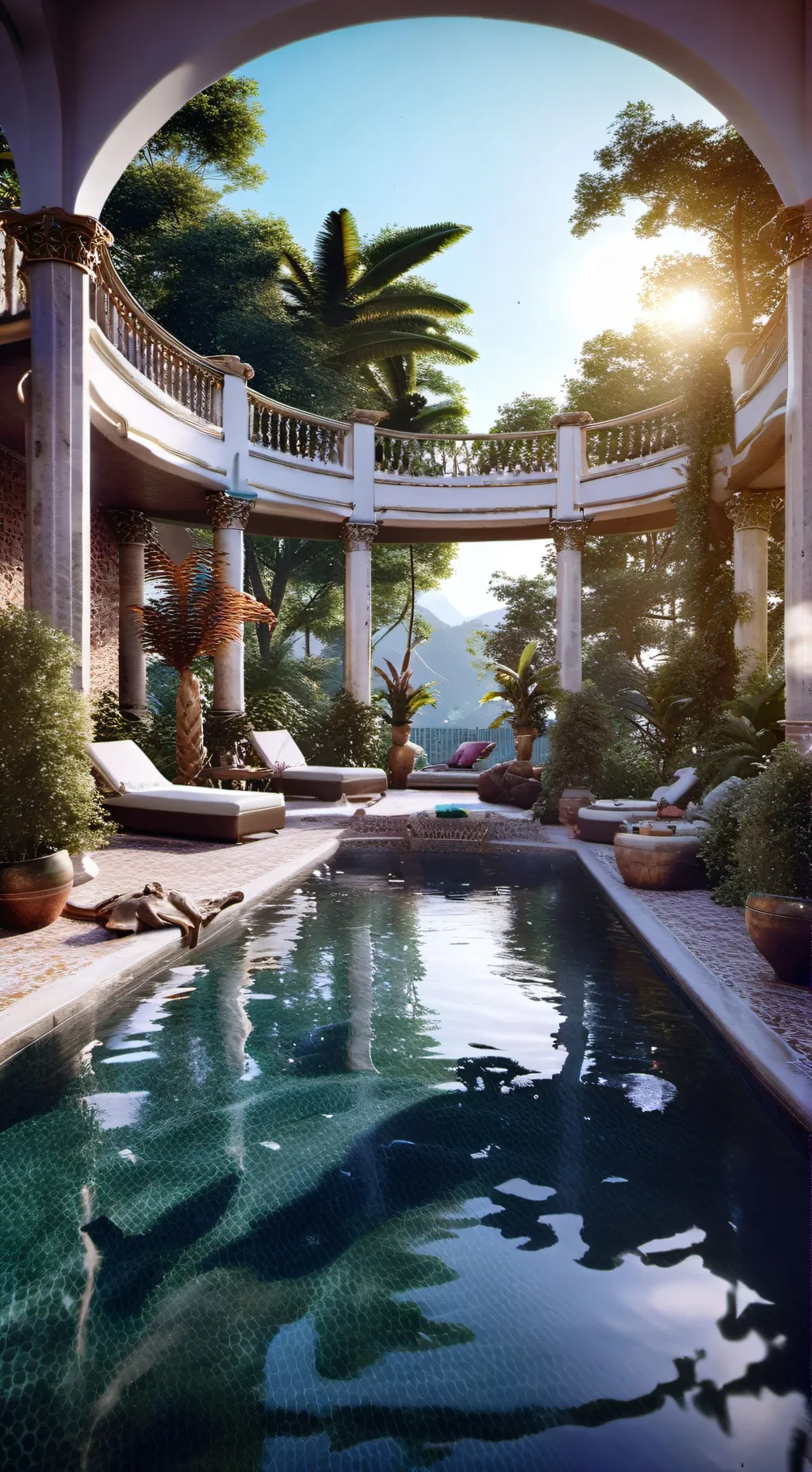 ai character: ●•° Pool Party  background
