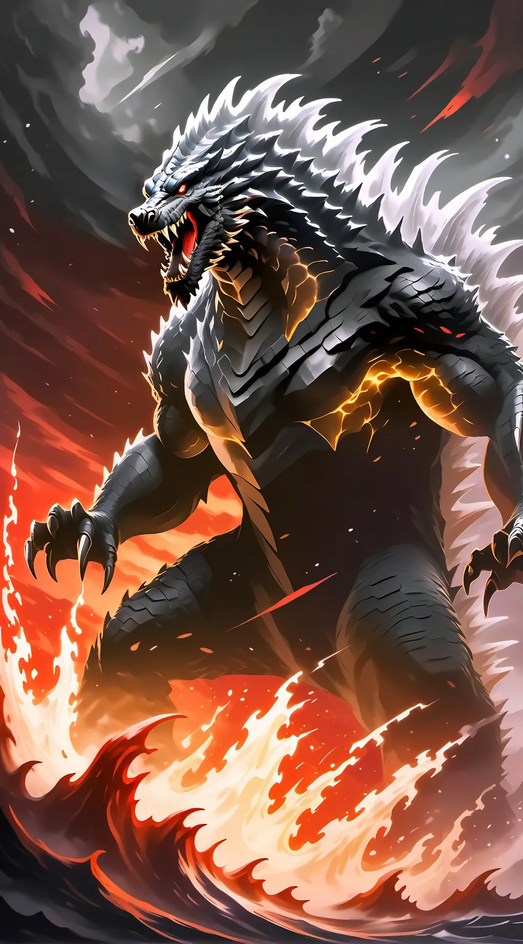 ai character: Gojira background