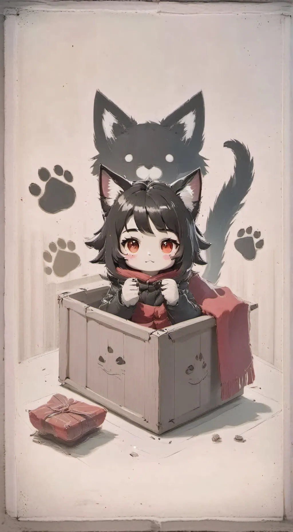 ai character: Purri little Neko background
