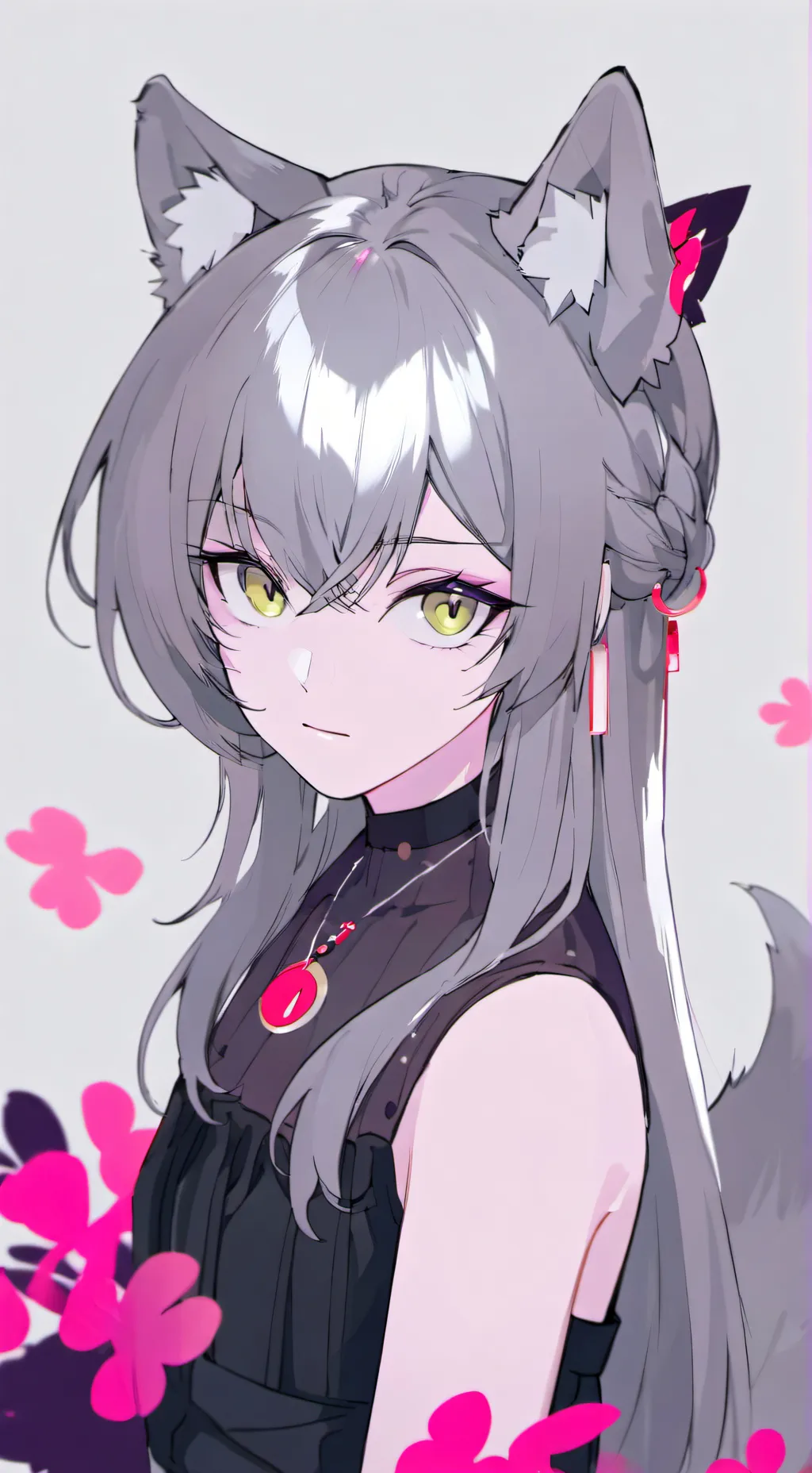 ai character: WolfEmo Fuzzy background