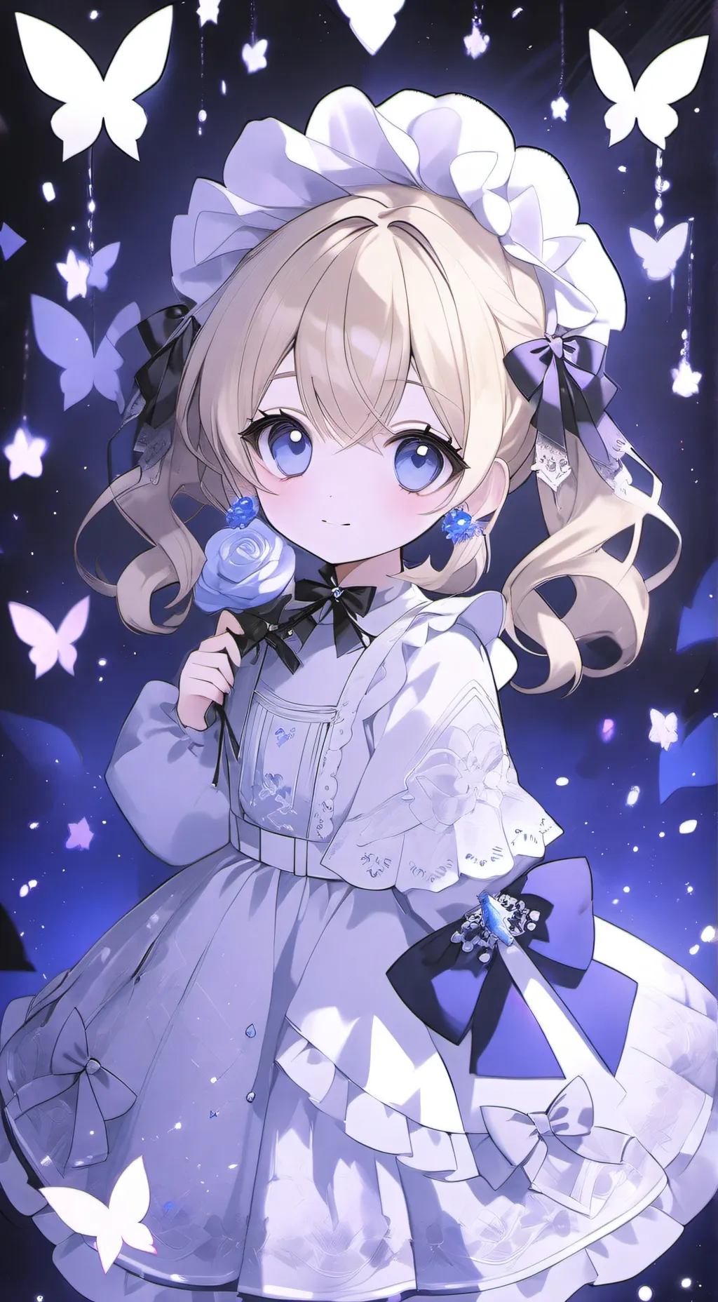 ai character: indigo background