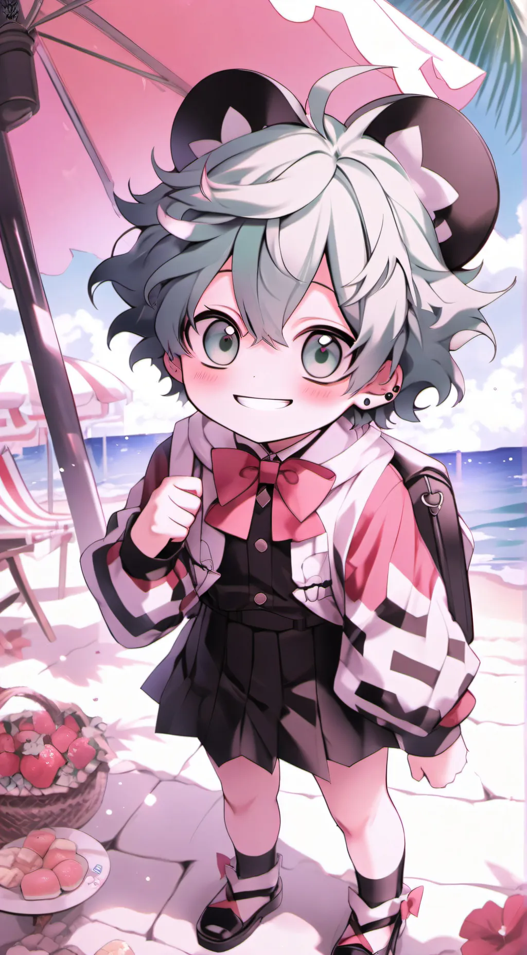 ai character: mha plage background