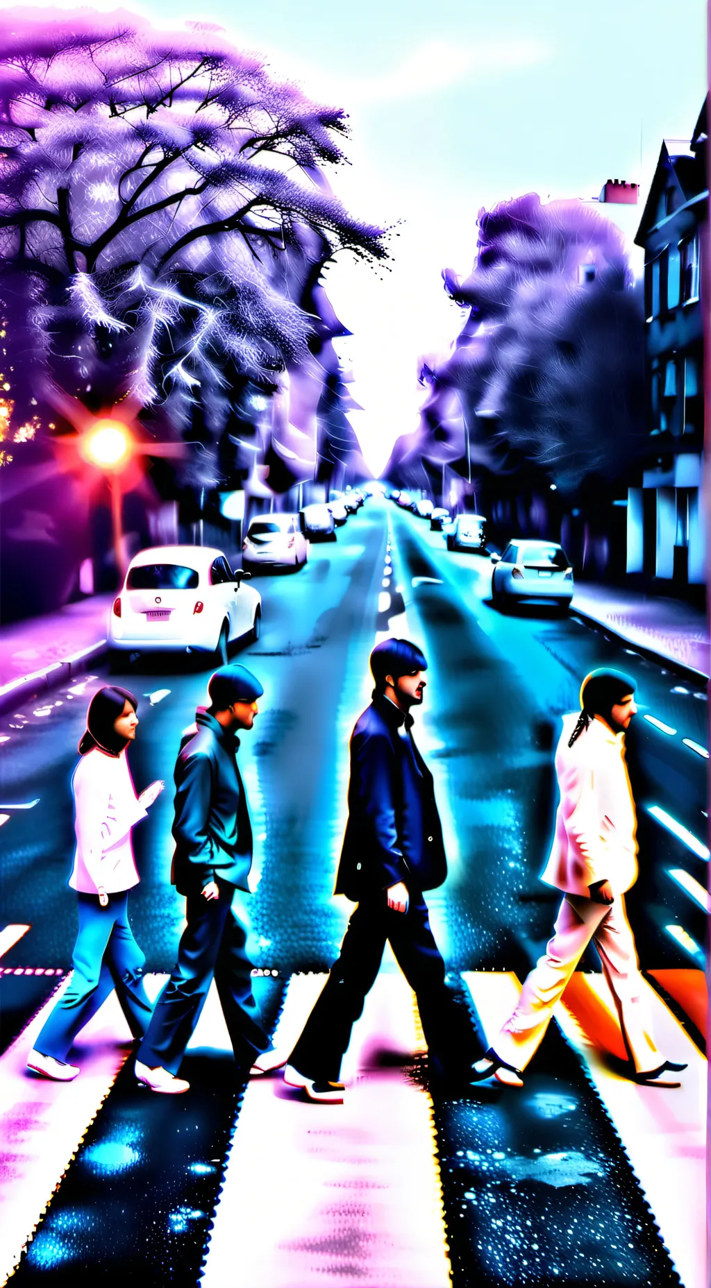 ai character: Abbey Road album   background