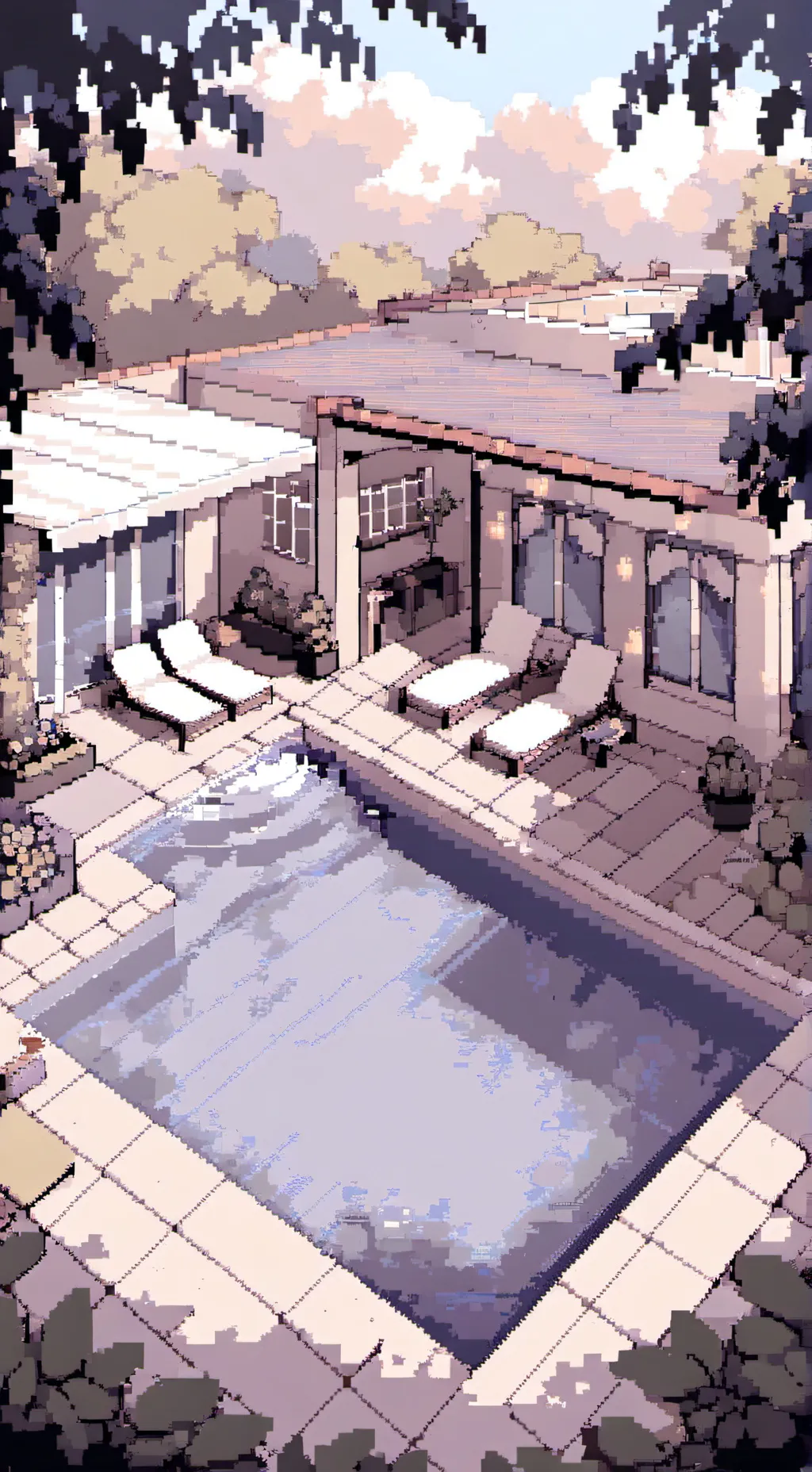 ai character: MHA pool day background
