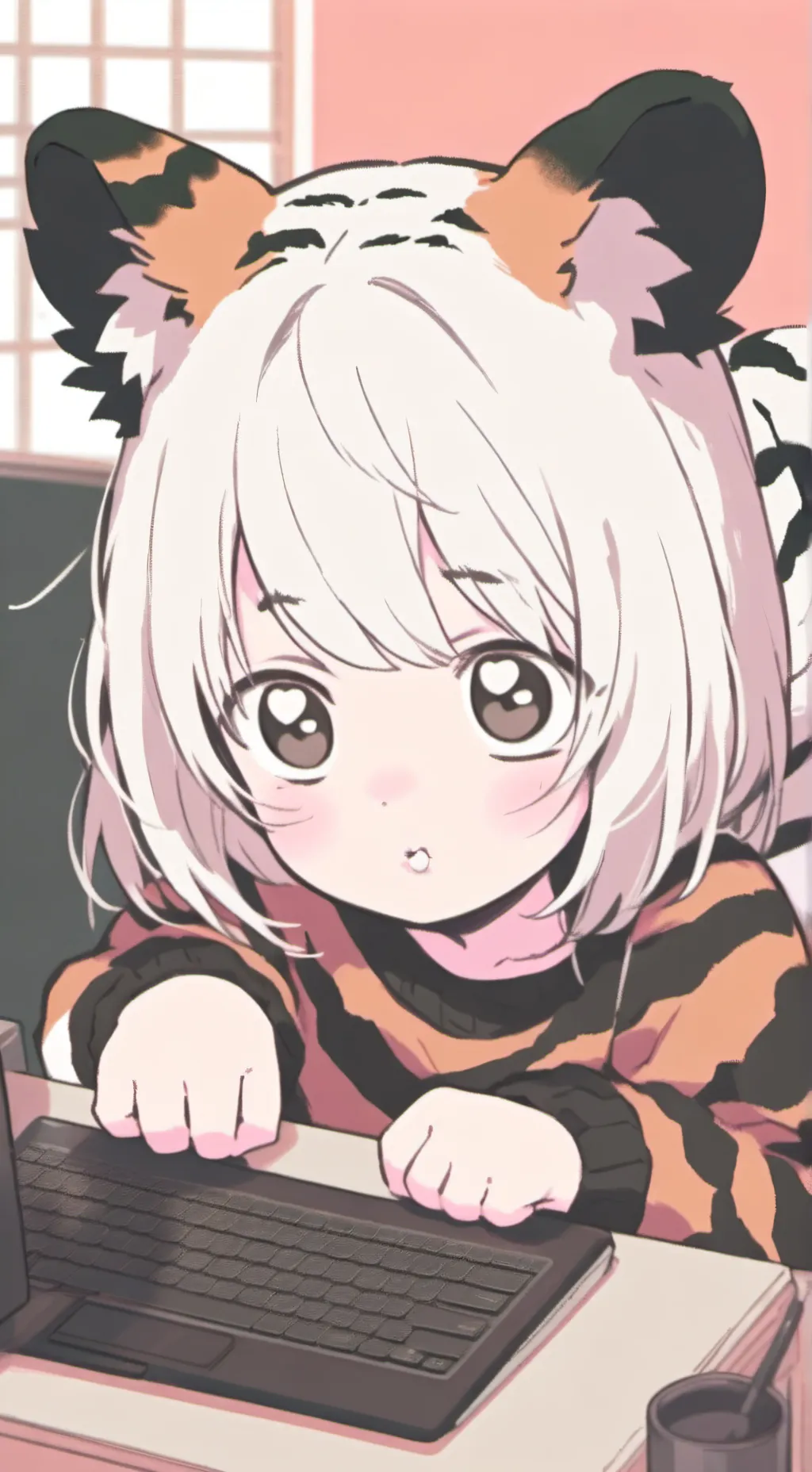 ai character: Timid Tiger Spirit background