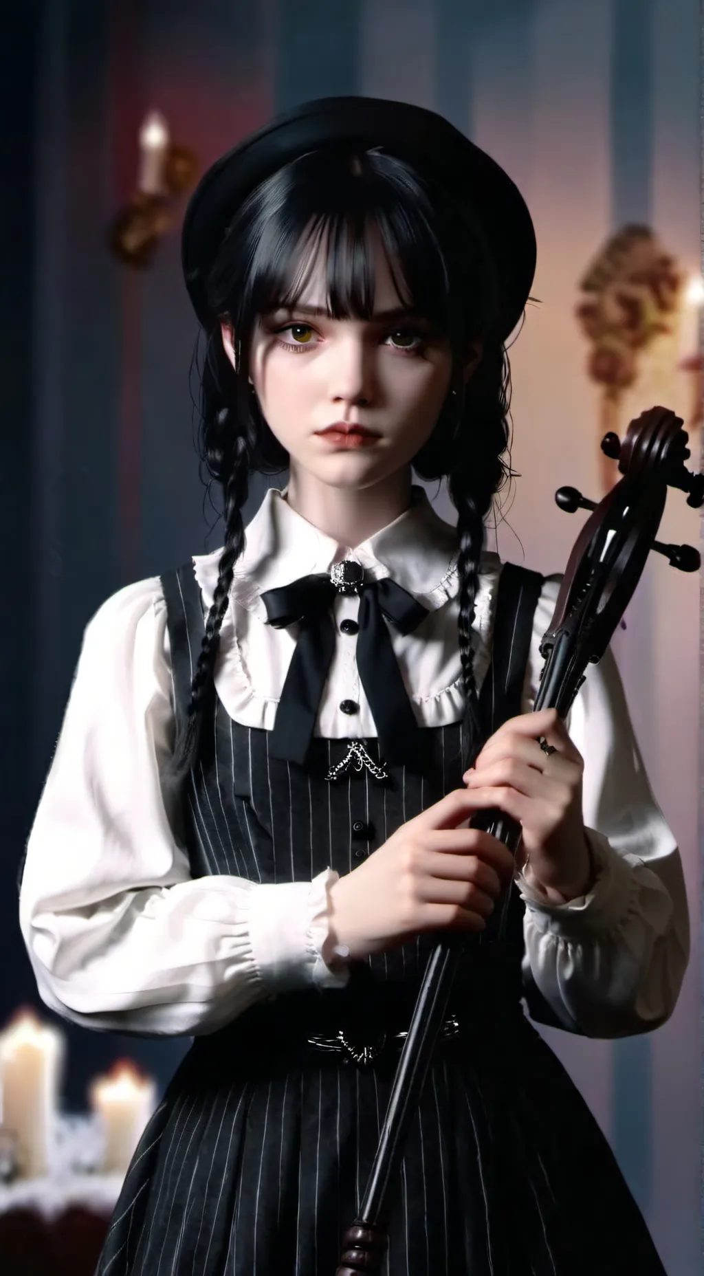 ai character: Wednesday Addams background