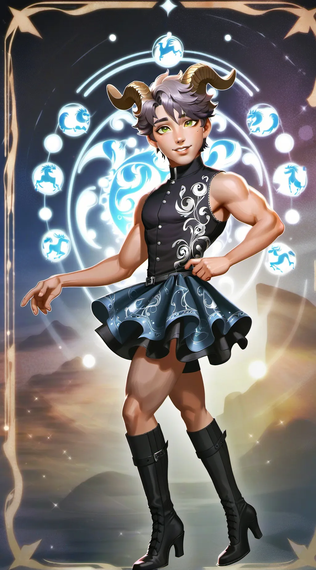 ai character: Aries  background