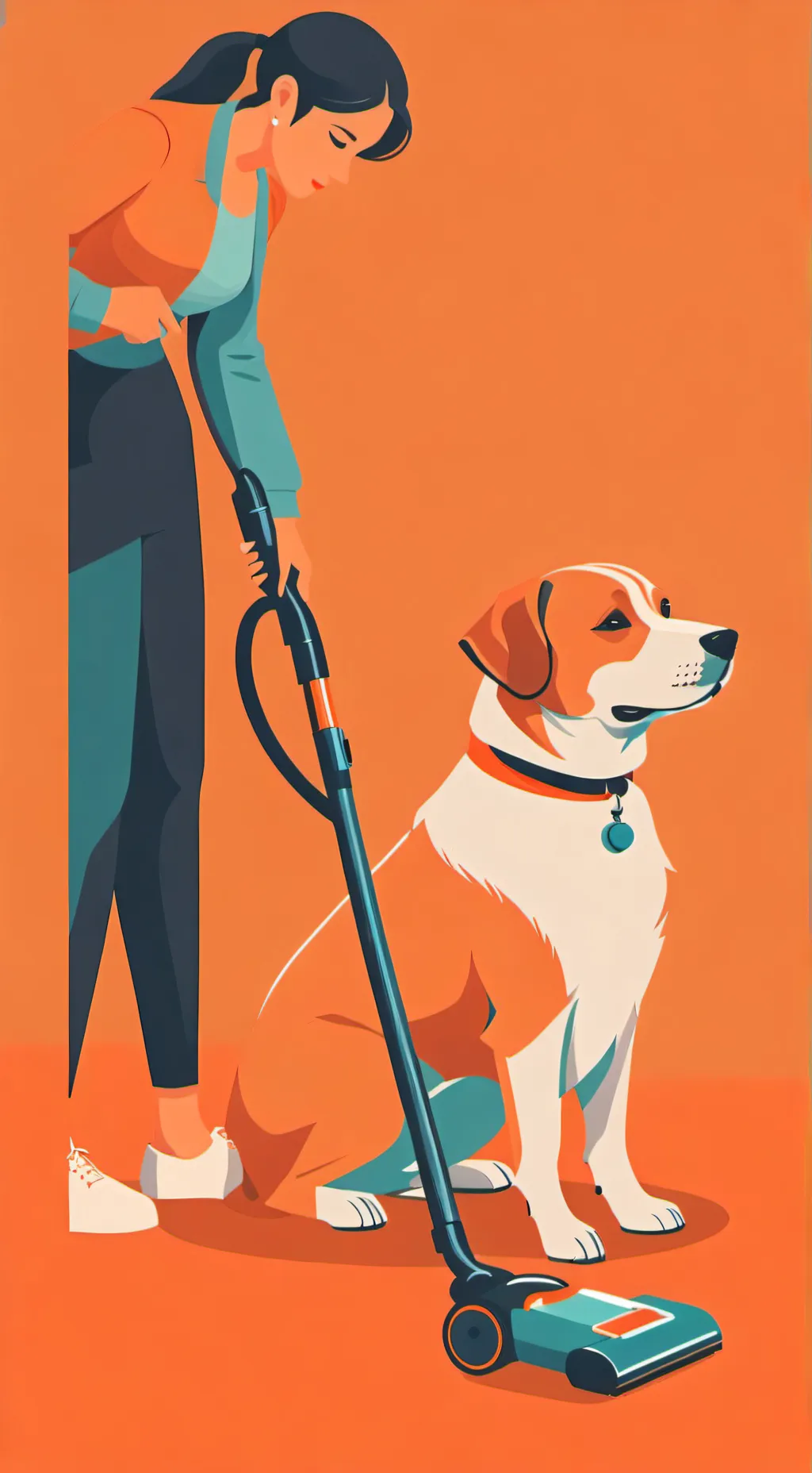 ai character: dog vs vacuum background
