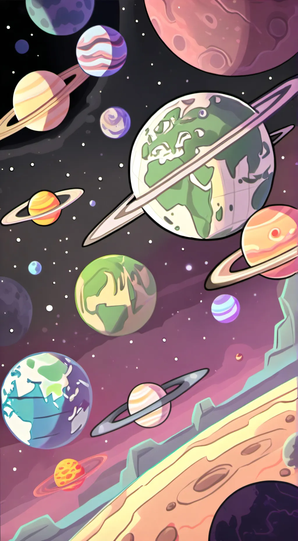 ai character: Outer space background
