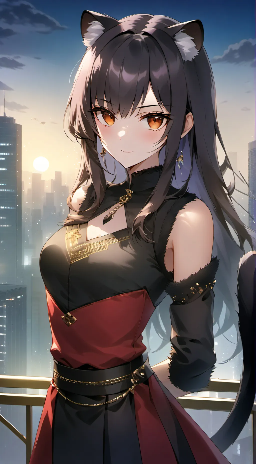 ai character: Ella, the Panther Feline Spirit background