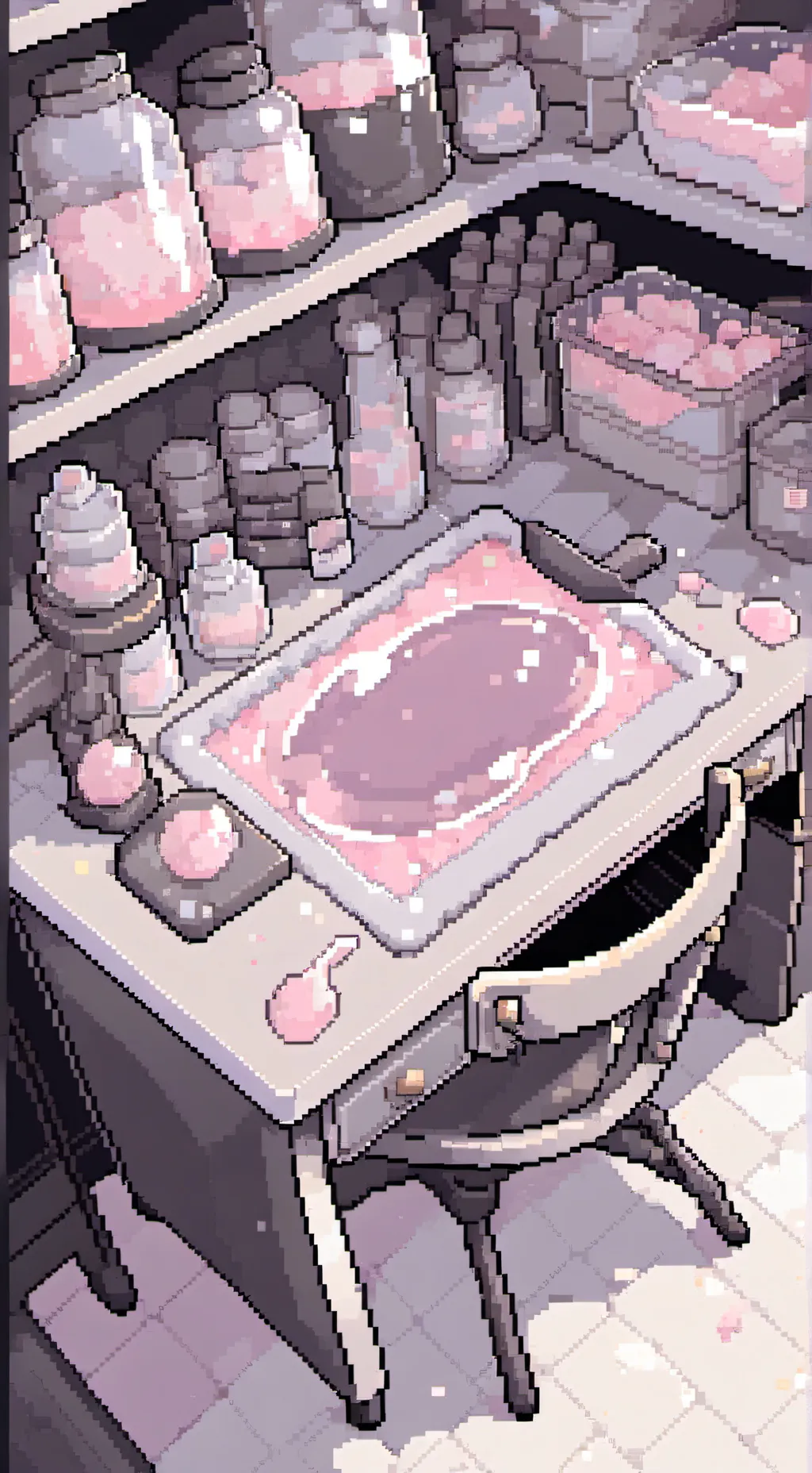 ai character: Dw pink tree au background
