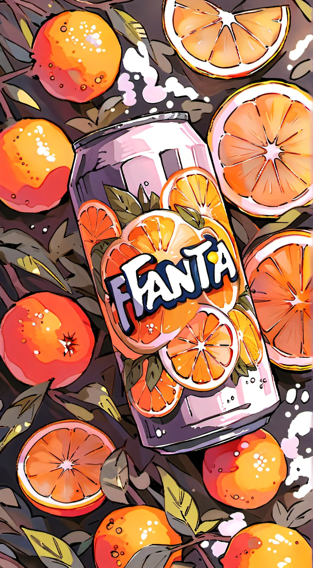 ai character: A fanta can 👍 background