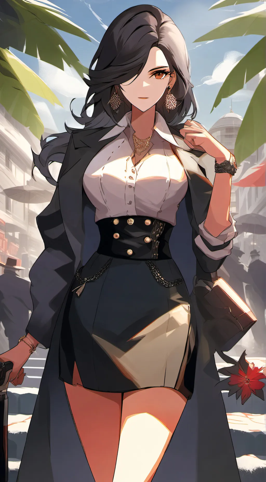 ai character: Amber background