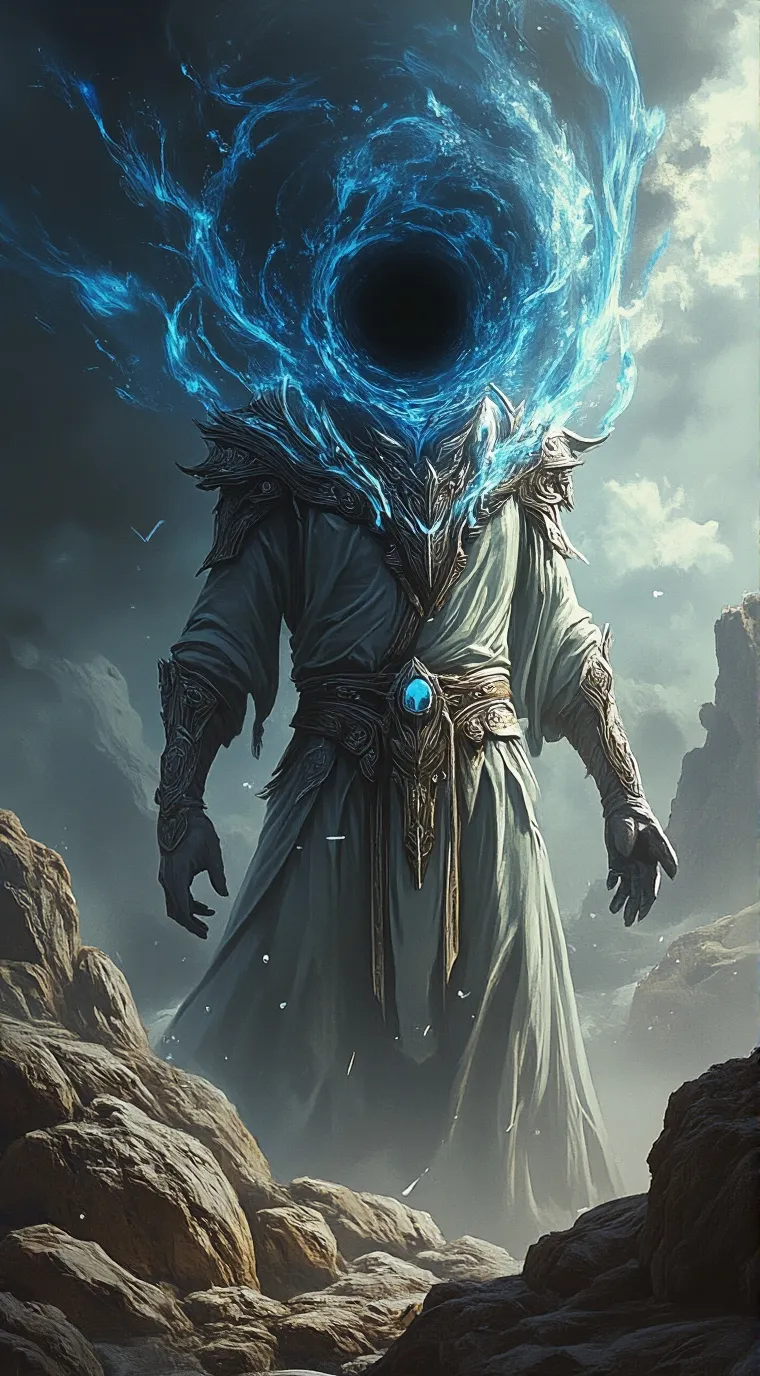 ai character: The Vortex Titan. background