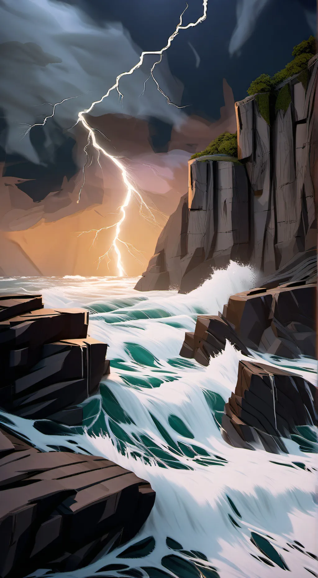 ai character: Ds cliff background