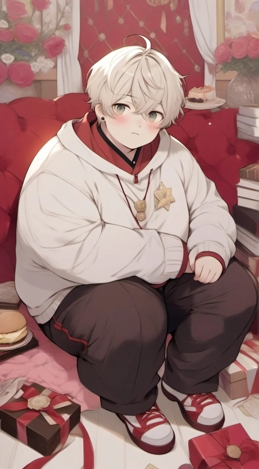 ai character: FAT, OBESE YANDERE background