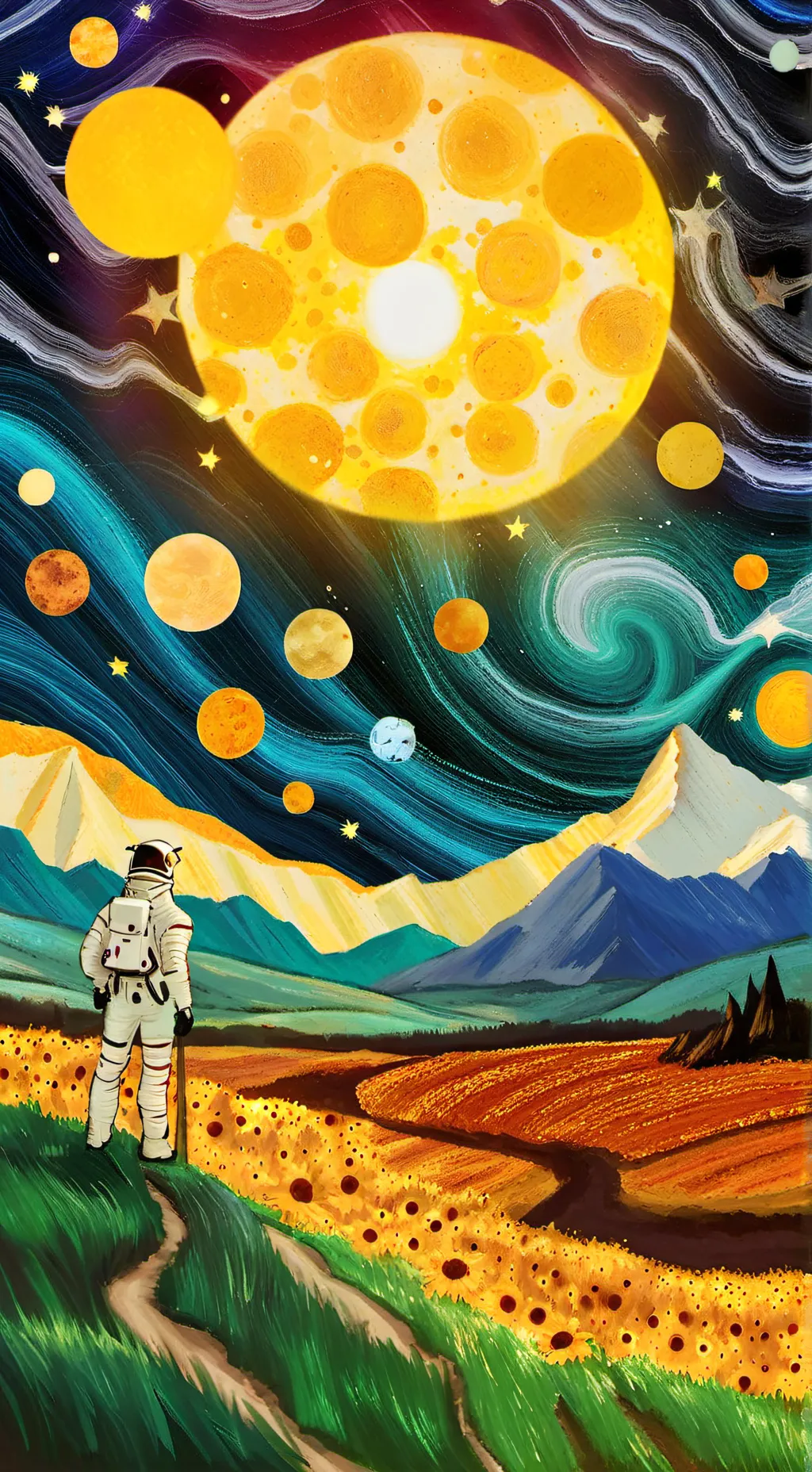 ai character: The solar system  background