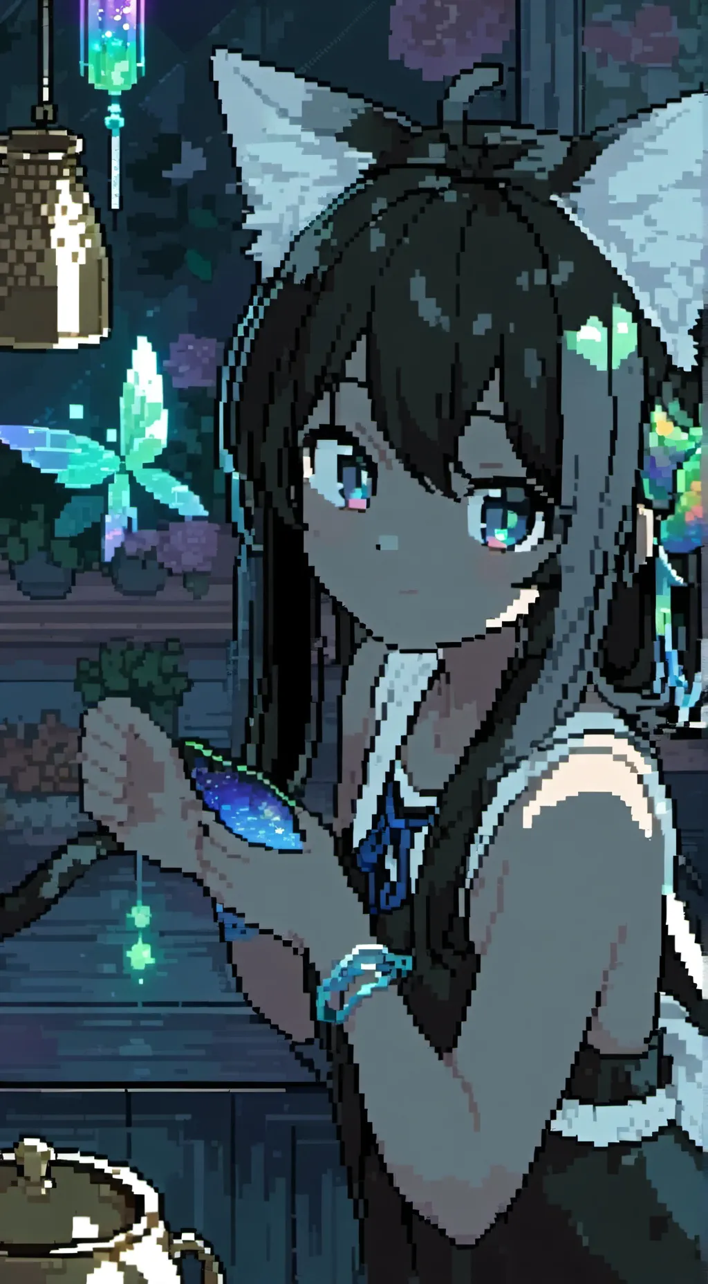 ai character: Ellie the hybrid background