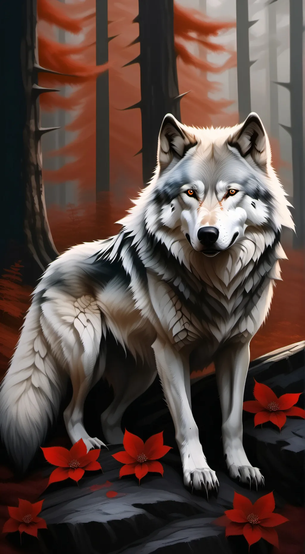 ai character: vampire wolf  background