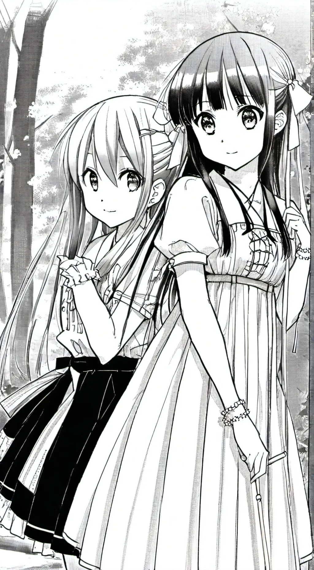 ai character: Reimu y Marisa background