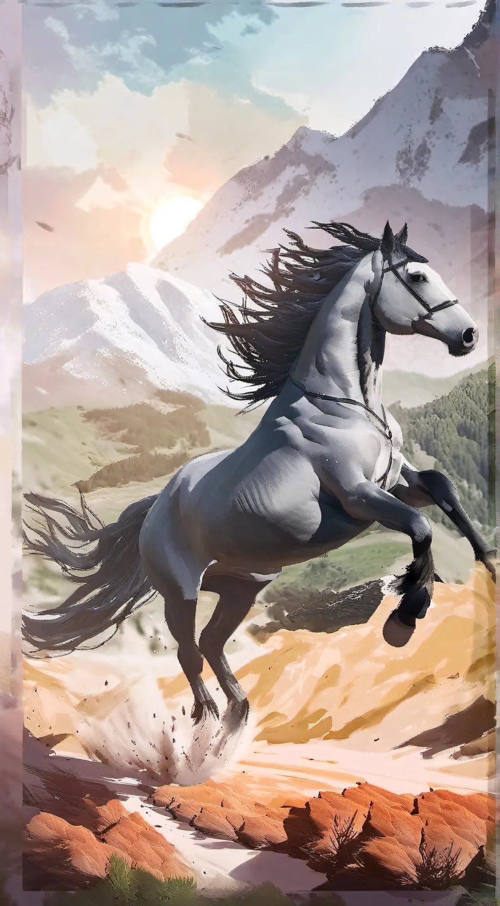 ai character: Mha horse barn background