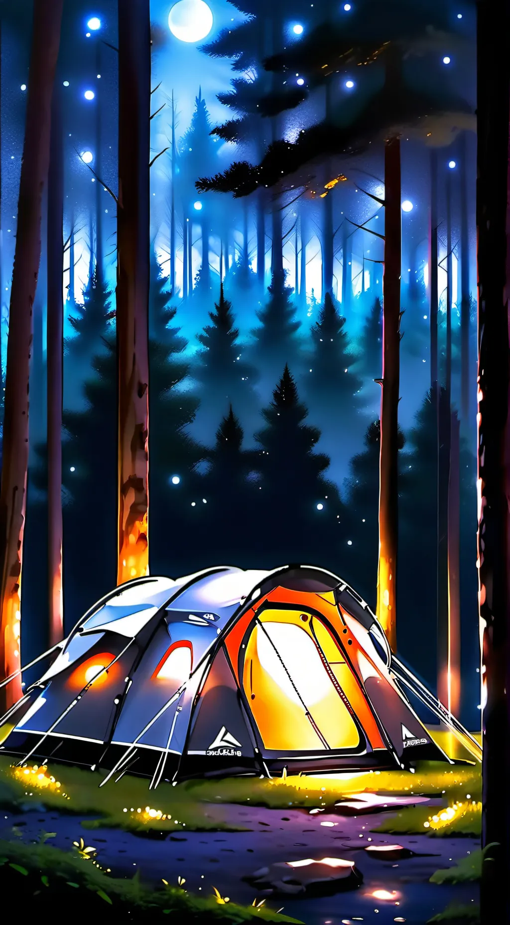 ai character: DW camping trip! background