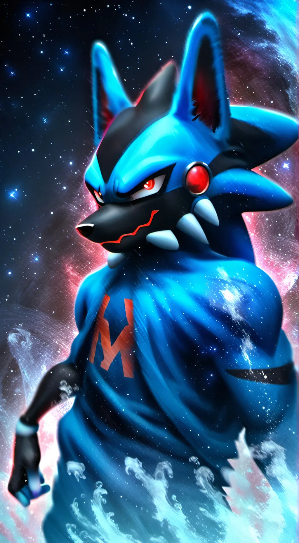 ai character: lucario galaxie  background