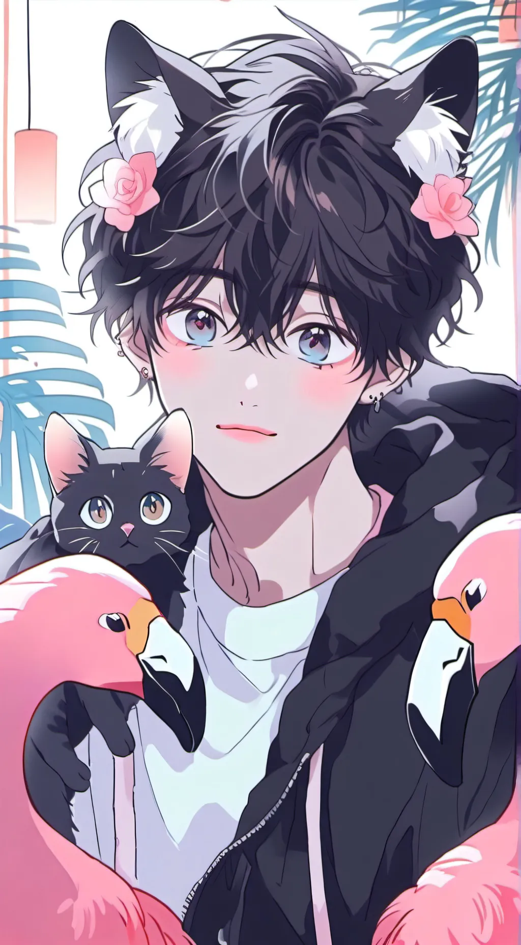 ai character: Flamingo Furry background